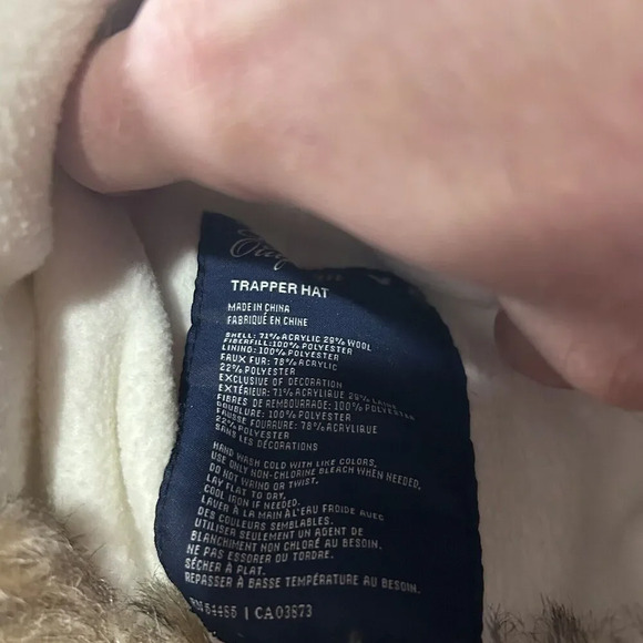 American Eagle Trapper Hat Unisex One Size Brown Gret Wool Blend Tie - Picture 3 of 5